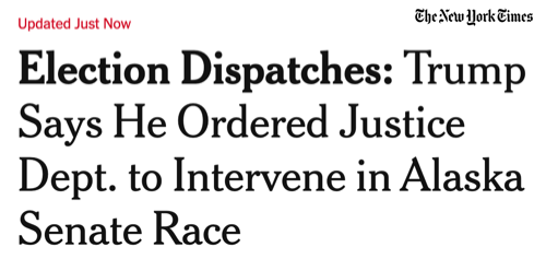 A screenshot of a New York Times article with the headline, 